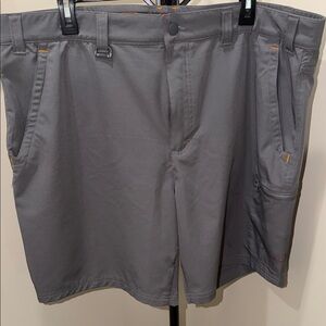 Drake Men's Gray Hybrid Shorts with Subtle Orange Accents